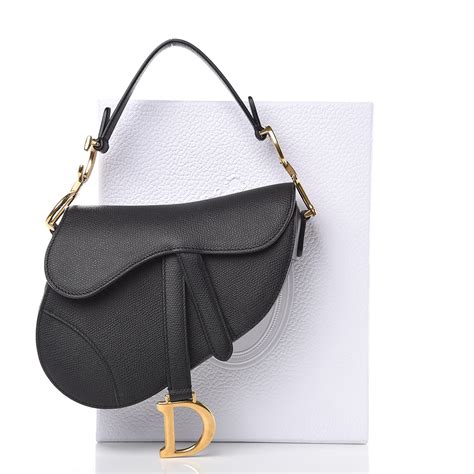 black grained calfskin dior|dior black grained saddle bag.